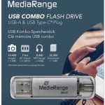 MediaRange 32GB USB 3.0 Stick με σύνδεση USB-A & USB-C Γκρι