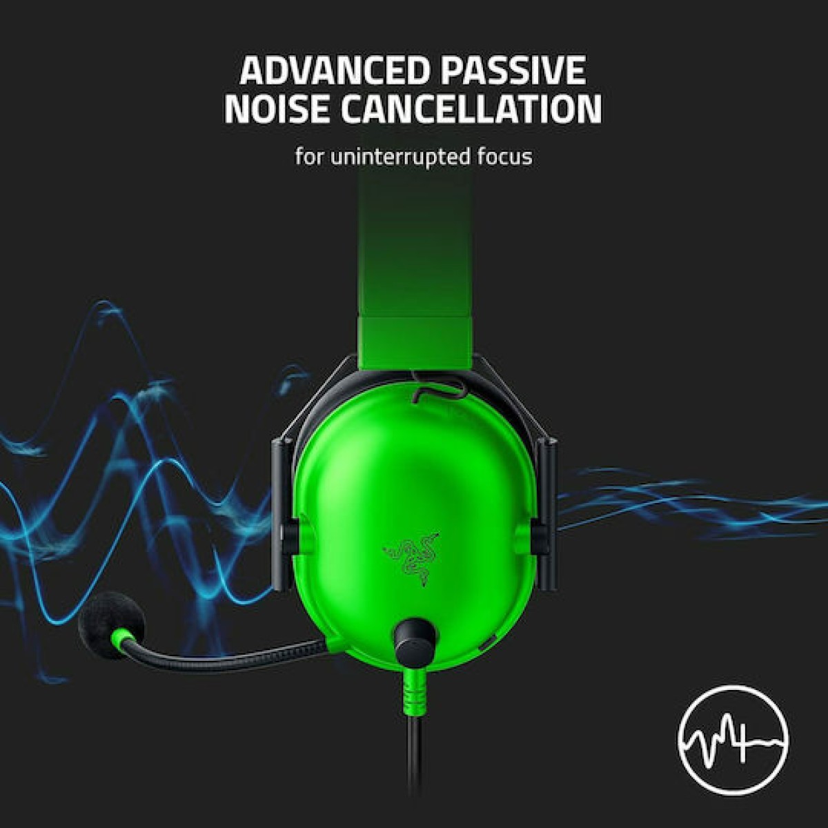 Razer BlackShark V2 X Over Ear Gaming Headset με σύνδεση 3.5mm Πράσινο
