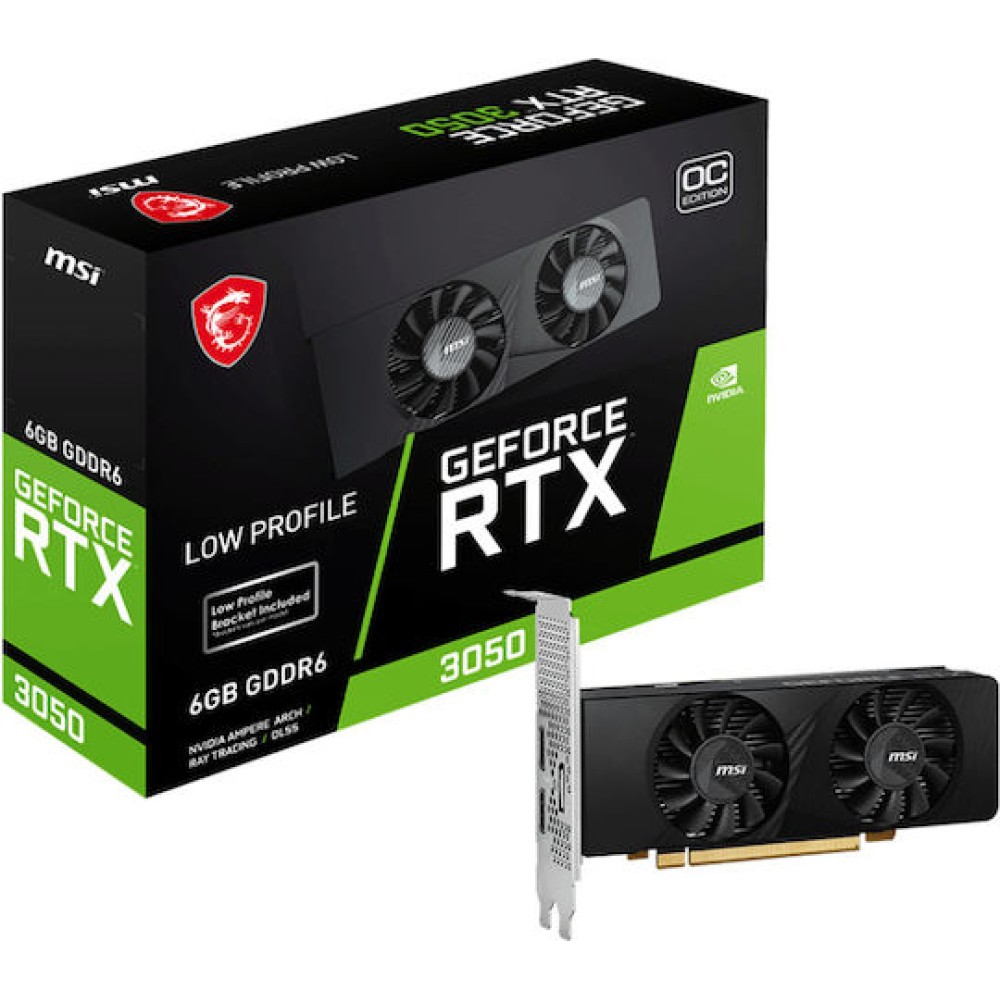 MSI GeForce RTX 3050 6GB GDDR6 LP OC Κάρτα Γραφικών