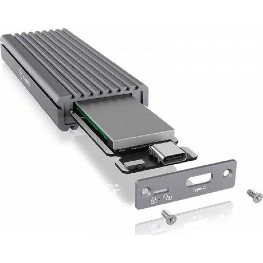 Icy Box Θήκη για Σκληρό Δίσκο M.2 PCI Express NVME με σύνδεση USB 3.1 Type-C σε Γκρι χρώμα