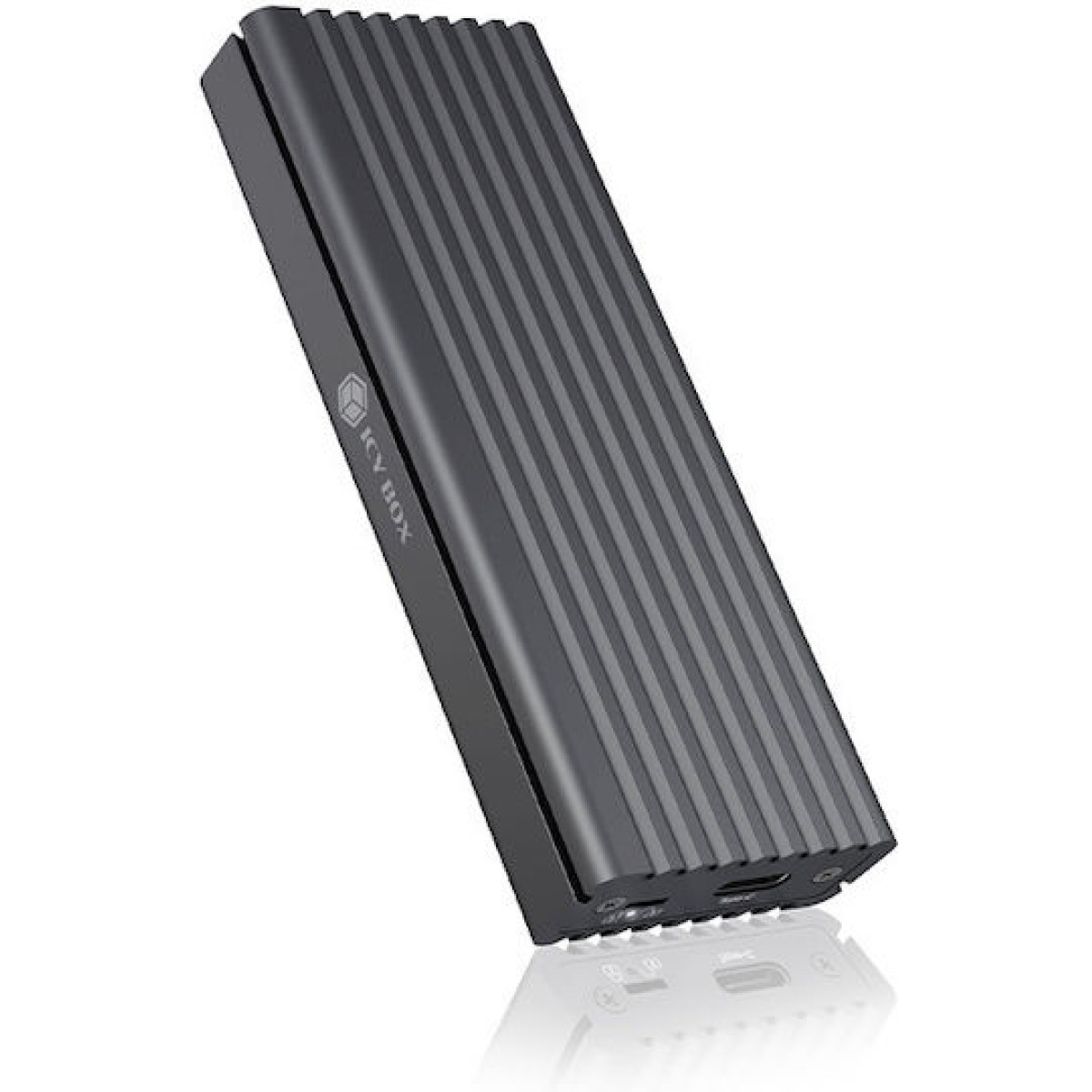Icy Box Θήκη για Σκληρό Δίσκο M.2 PCI Express NVME με σύνδεση USB 3.1 Type-C σε Γκρι χρώμα