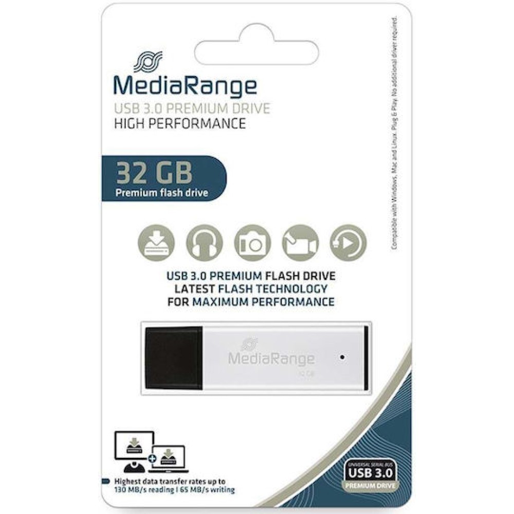 MediaRange 32GB USB 3.0 Stick Ασημί