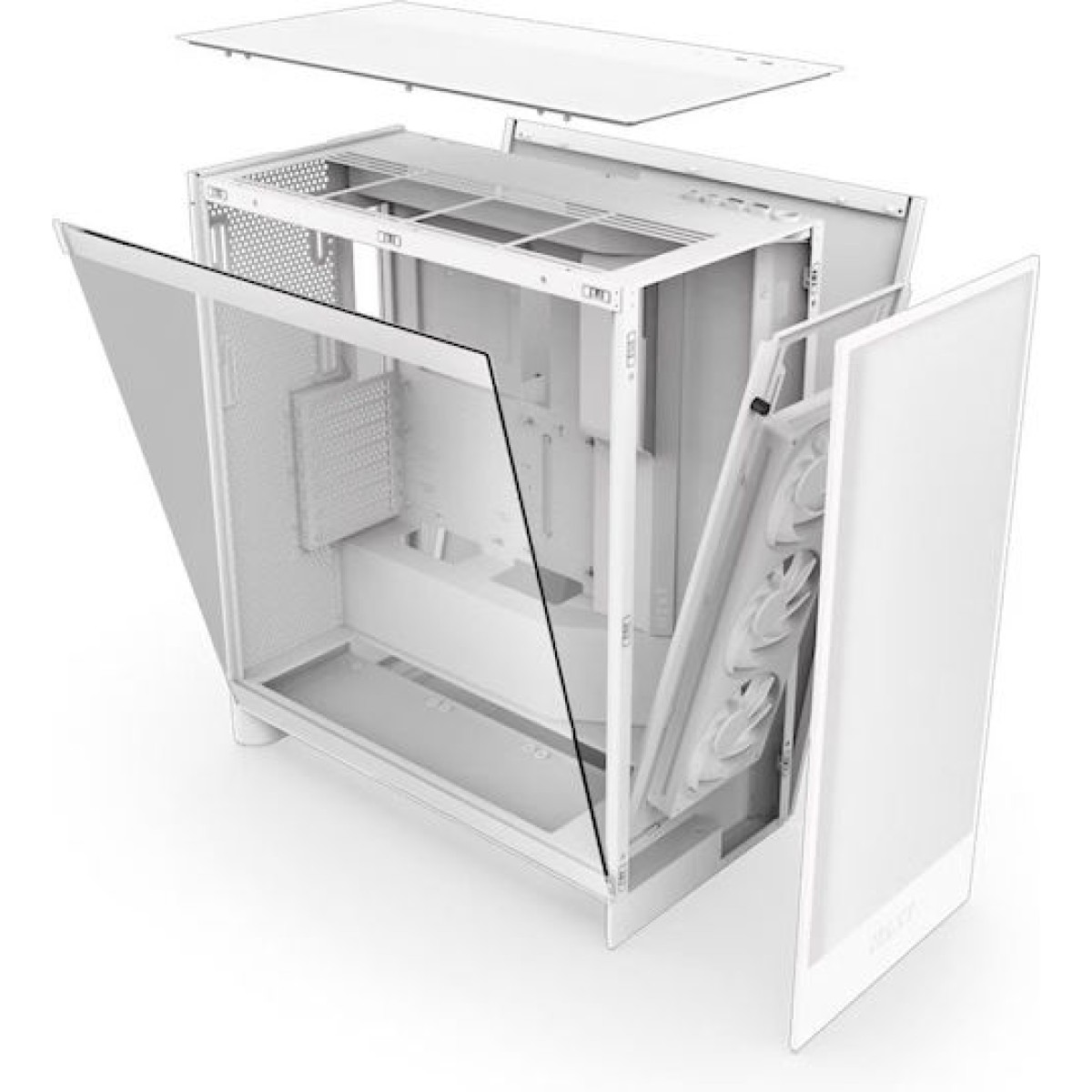 NZXT H7 Flow RGB Gaming Midi Tower Κουτί Υπολογιστή με Πλαϊνό Παράθυρο Λευκό