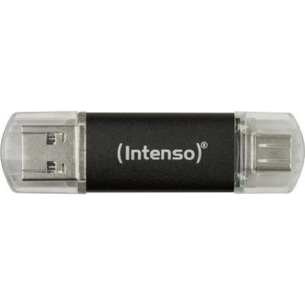 Intenso Twist Line 64GB USB 2.0 Stick με σύνδεση USB-A & USB-C Μαύρο