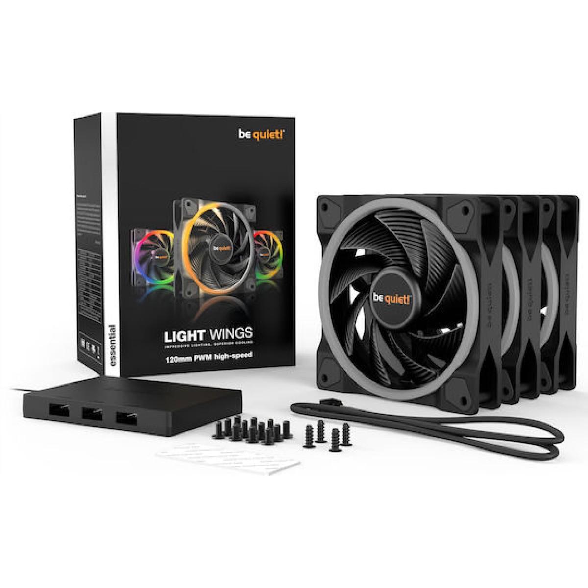 Be Quiet Light Wings High Speed Case Fan 120mm με ARGB Φωτισμό και Σύνδεση 4-Pin PWM 3τμχ