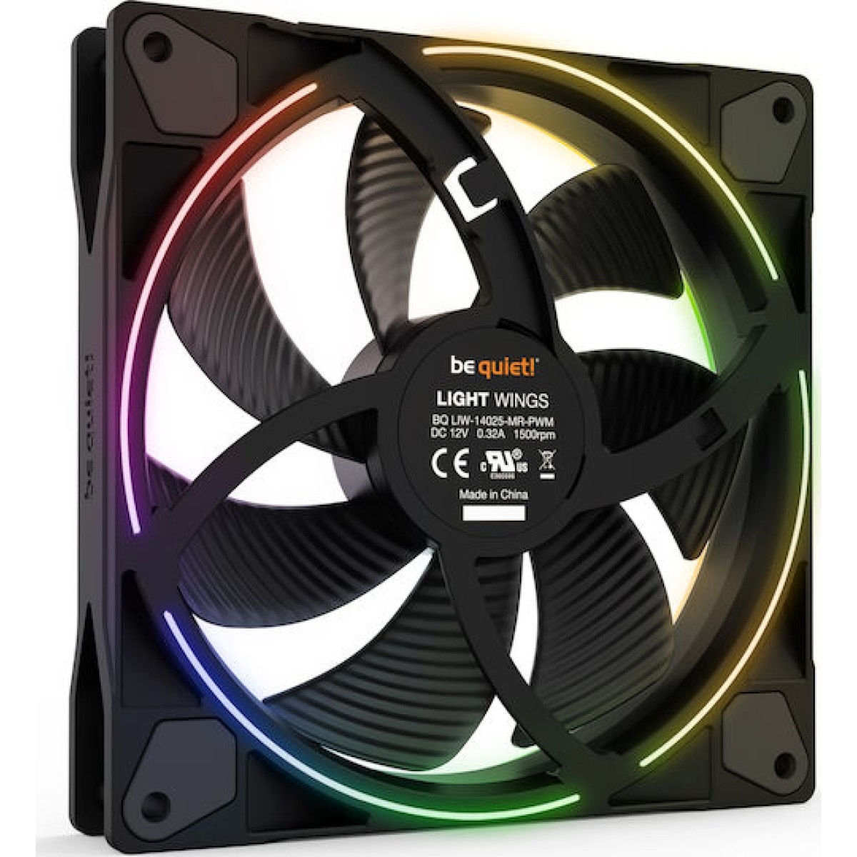 Be Quiet Light Wings Case Fan 140mm με ARGB Φωτισμό και Σύνδεση 4-Pin PWM 3τμχ
