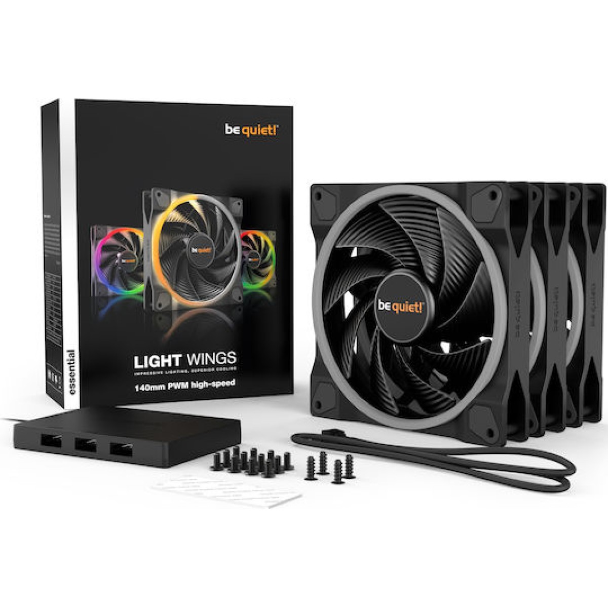 Be Quiet Light Wings High-speed Case Fan 140mm με ARGB Φωτισμό και Σύνδεση 4-Pin PWM 3τμχ