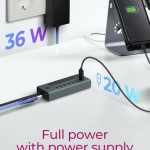 Icy Box USB 3.2 Hub 7 Θυρών με σύνδεση USB-C Μπλε