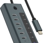 Icy Box USB 3.2 Hub 7 Θυρών με σύνδεση USB-C Μπλε