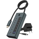 Icy Box USB 3.2 Hub 7 Θυρών με σύνδεση USB-C Μπλε