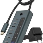 Icy Box USB 3.2 Hub 7 Θυρών με σύνδεση USB-C Μπλε
