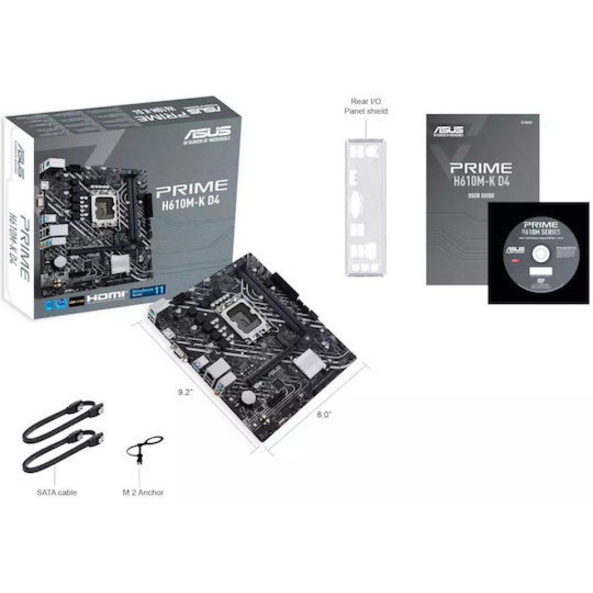 Asus Prime H610M-K D4 Motherboard Micro ATX με Intel 1700 Socket 90MB1A10-M0EAY0