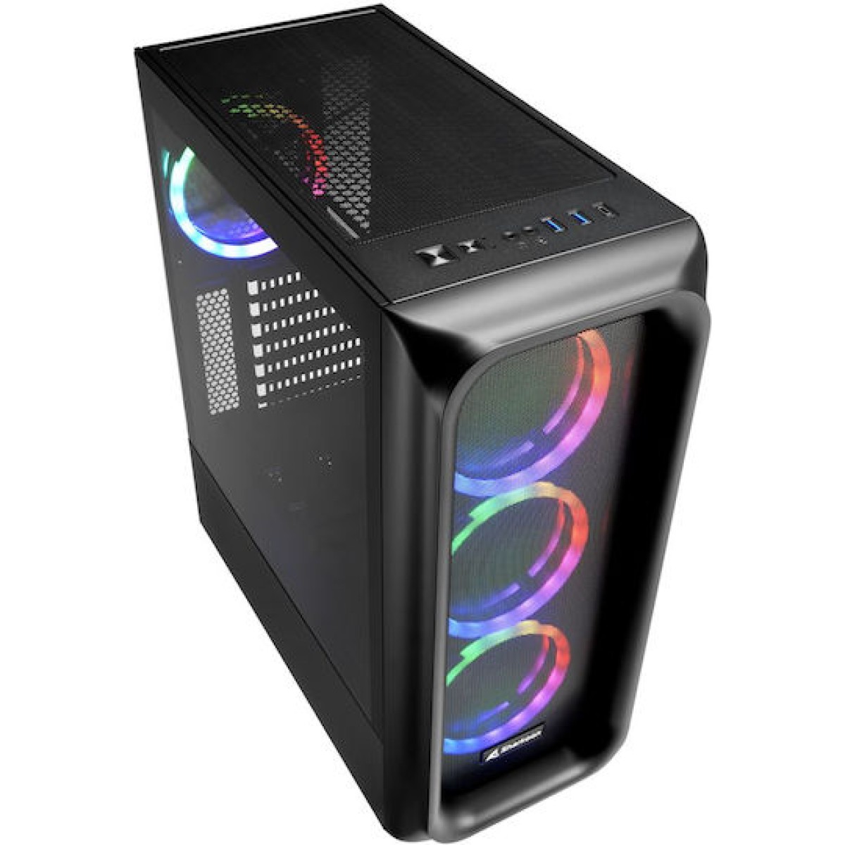 Sharkoon TK5M Gaming Midi Tower Κουτί Υπολογιστή με Πλαϊνό Παράθυρο και RGB Φωτισμό Μαύρο