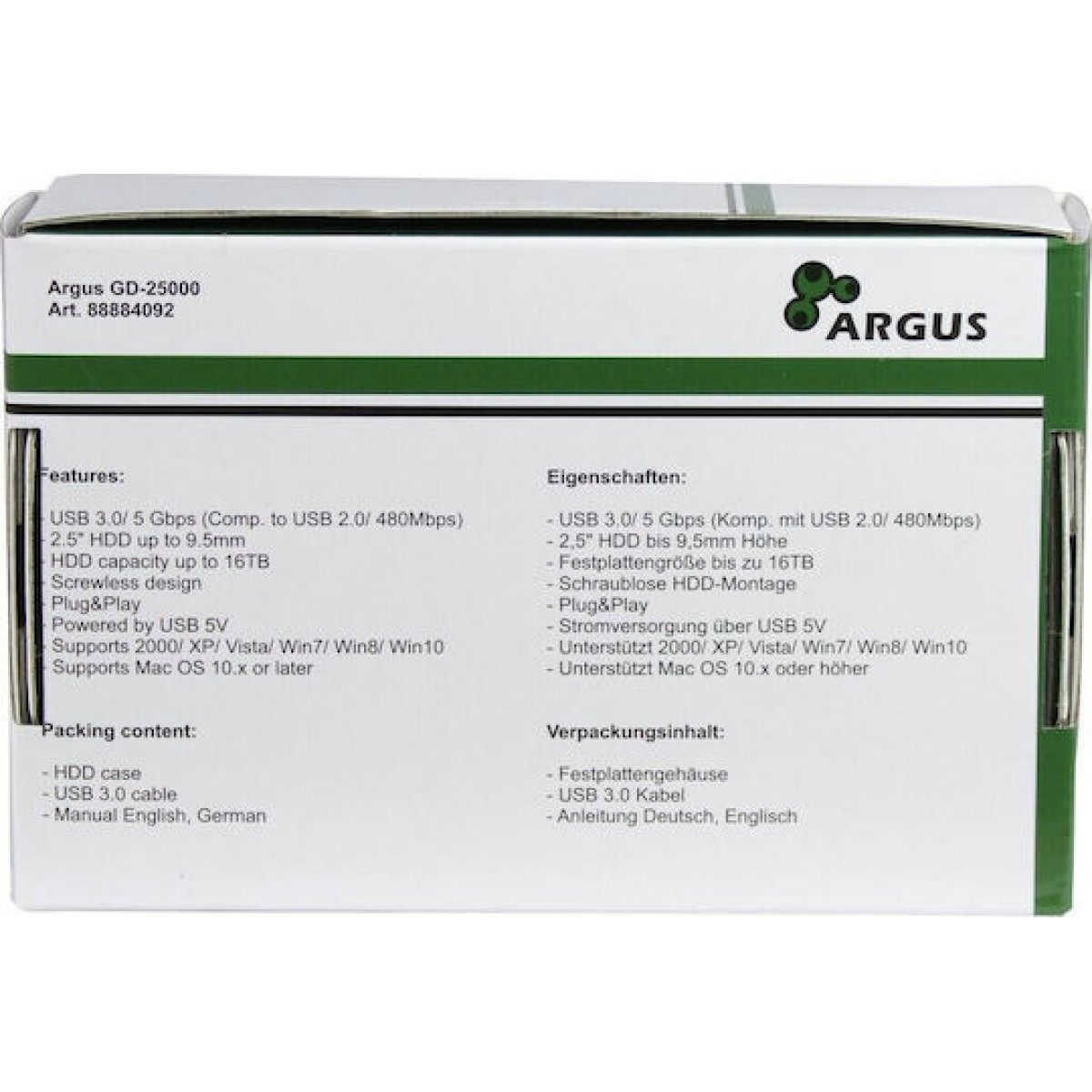 Inter-Tech Argus GD-25000 Θήκη για Σκληρό Δίσκο 2.5