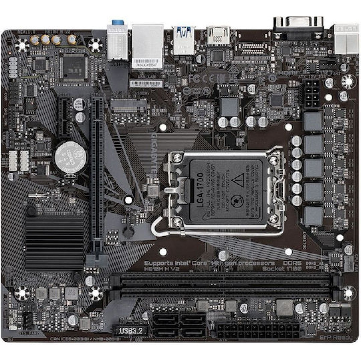 Gigabyte H610M H V2 DDR5 rev. 1.0 Motherboard Micro ATX με Intel 1700 Socket