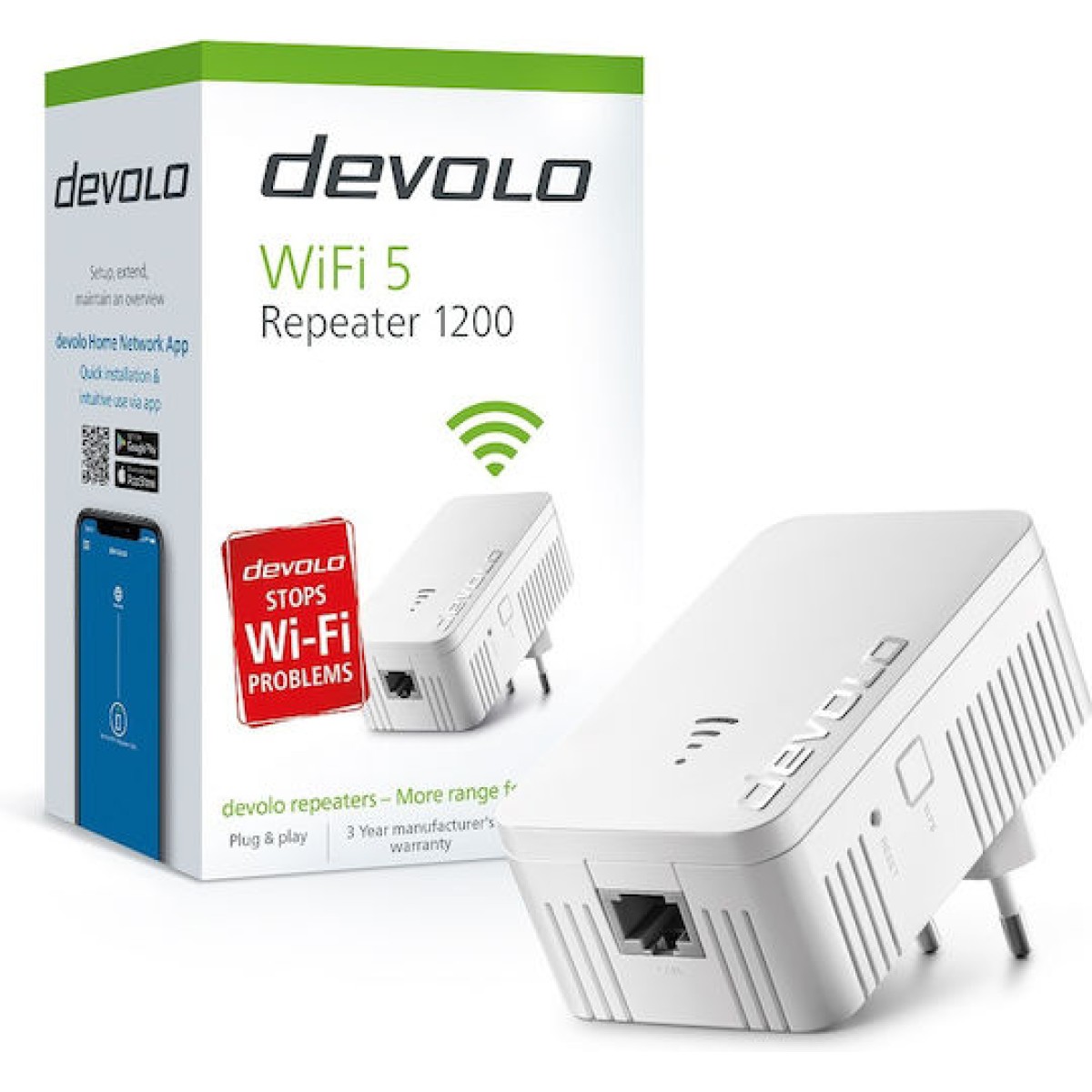 Devolo WiFi 5 Repeater 1200 WiFi Extender Dual Band (2.4 & 5GHz) 1200Mbps