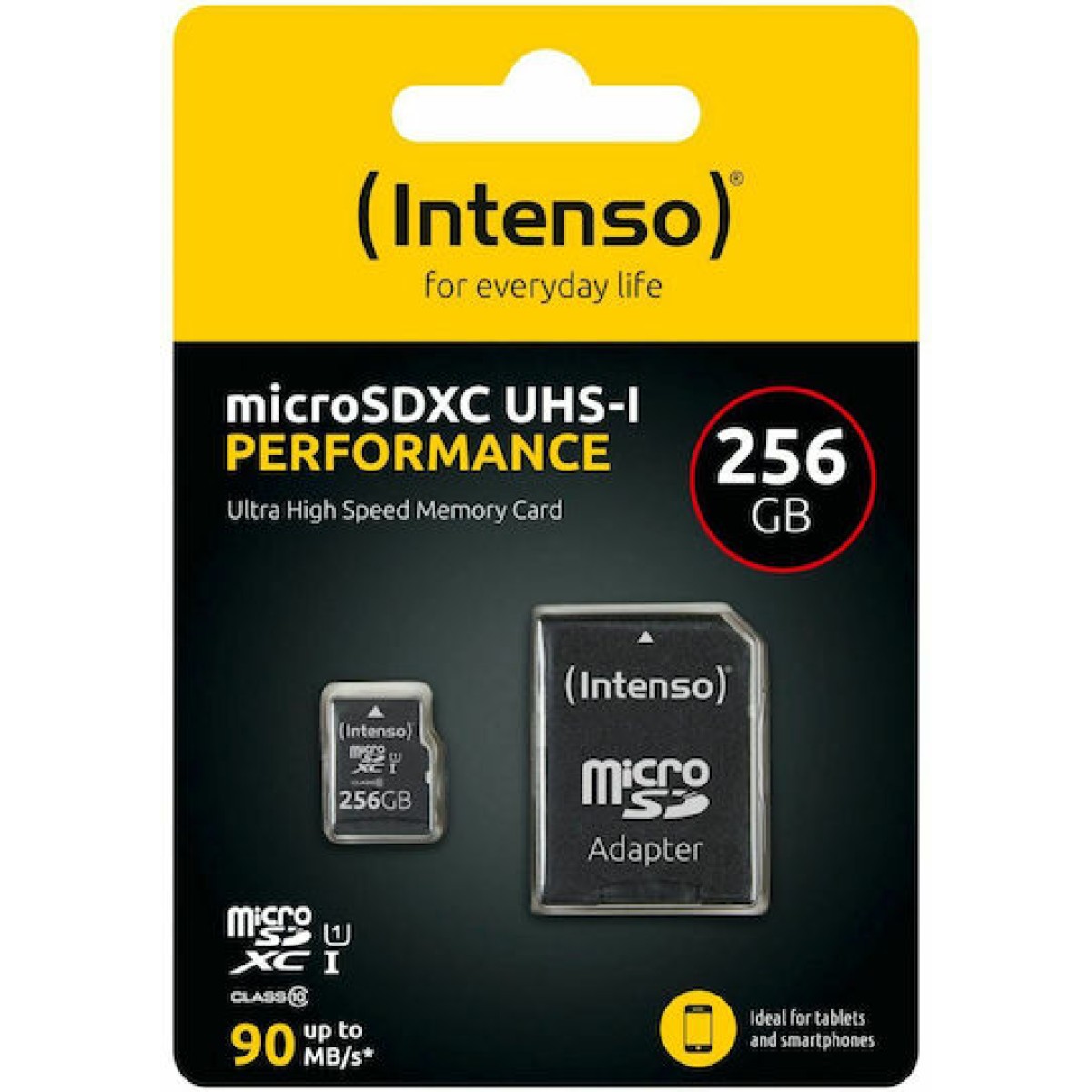 Intenso Class Performance microSDXC 256GB Class 10 U1 UHS-I με αντάπτορα