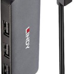 Lindy USB 2.0 Hub 4 Θυρών με σύνδεση USB-A Γκρι