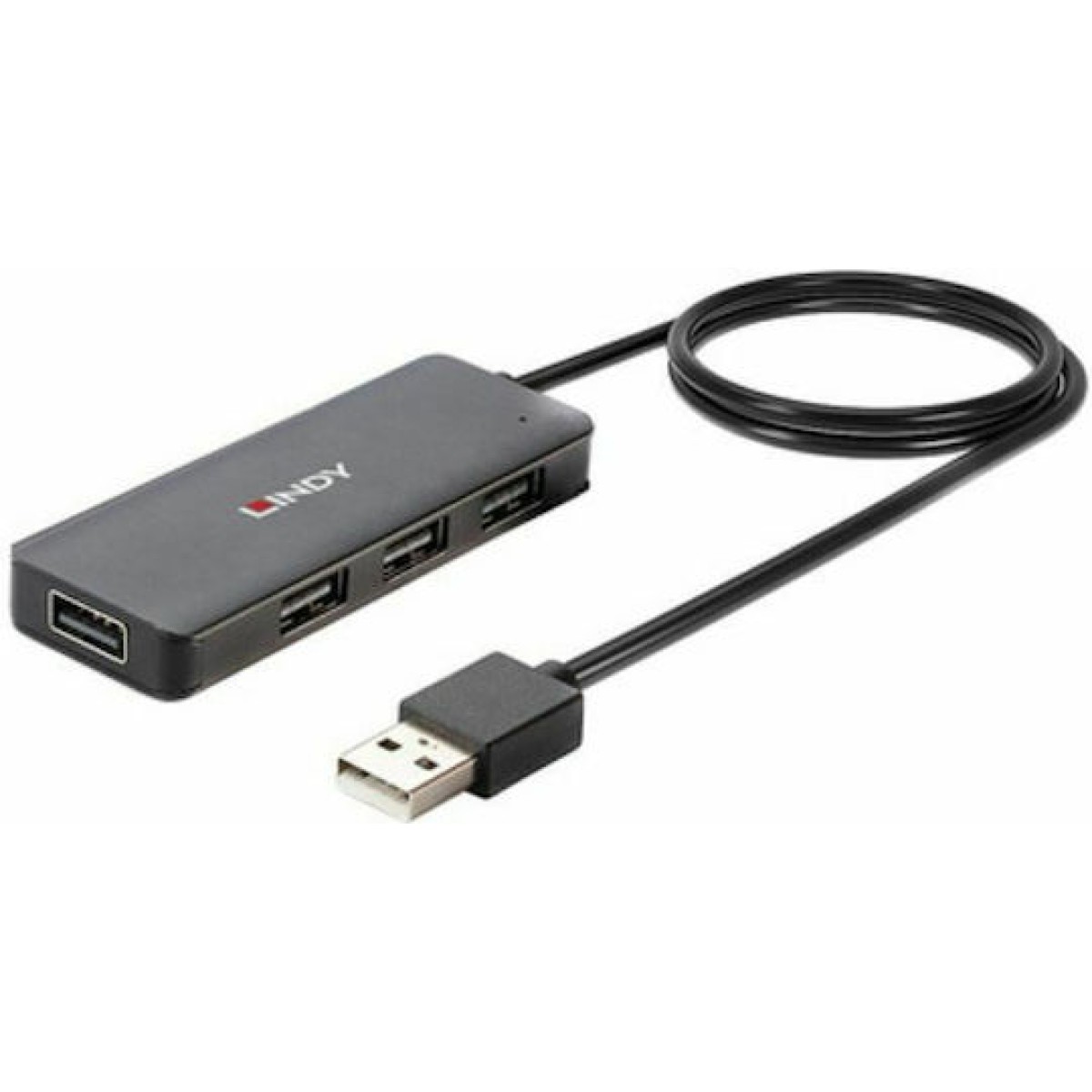 Lindy USB 2.0 Hub 4 Θυρών με σύνδεση USB-A Γκρι