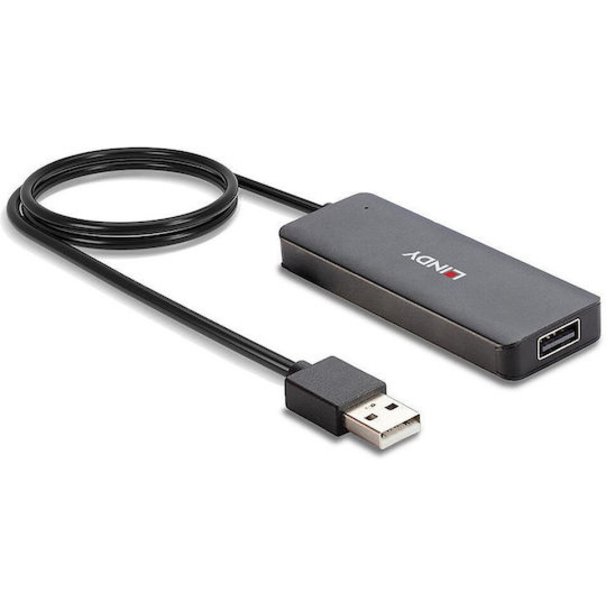 Lindy USB 2.0 Hub 4 Θυρών με σύνδεση USB-A Γκρι