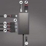 Lindy USB-C Docking Station με HDMI/DisplayPort 4K PD Ethernet και συνδεση 2 Οθονών Γκρι (43323)