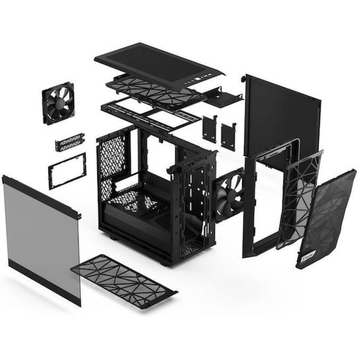 Fractal Design Meshify 2 Nano Gaming Mini Tower Κουτί Υπολογιστή με Πλαϊνό Παράθυρο Μαύρο