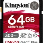 Kingston Canvas React Plus SDXC 64GB Class 10 U3 V90 UHS-II