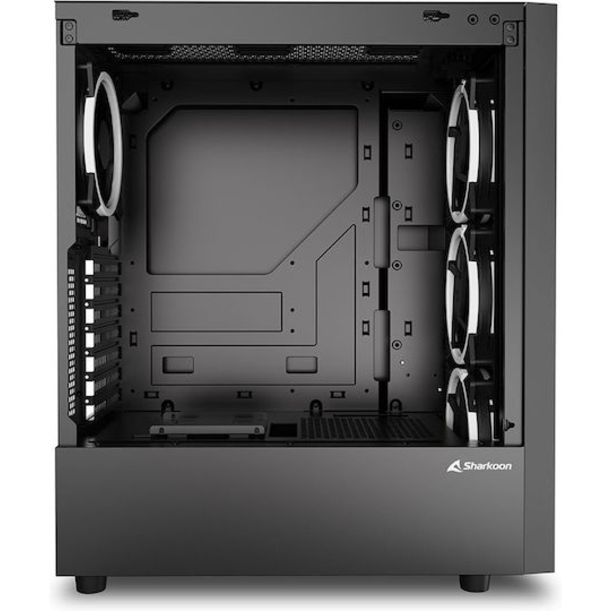 Sharkoon RGB Wave Gaming Midi Tower Κουτί Υπολογιστή με Πλαϊνό Παράθυρο Μαύρο