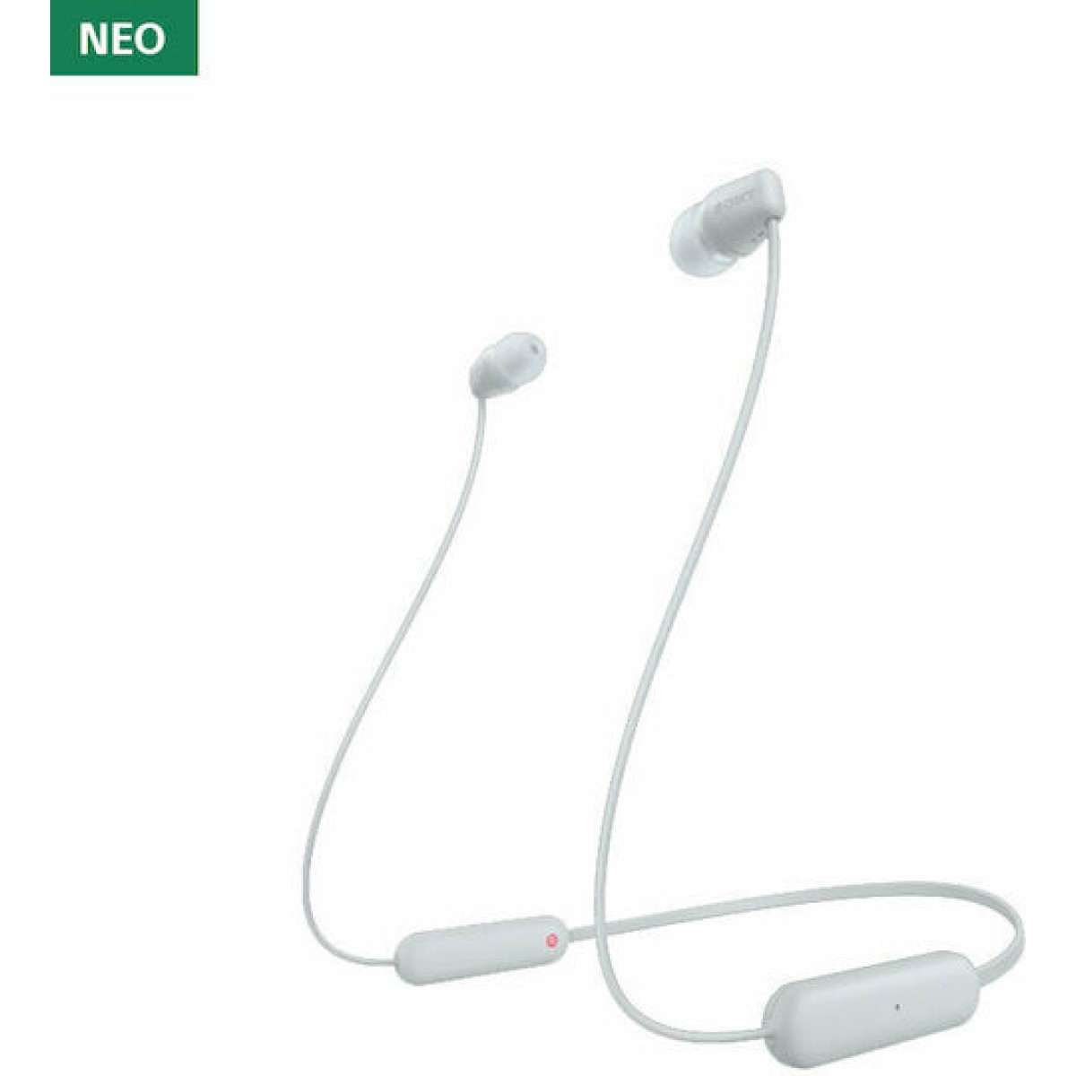 Sony WI-C100 In-ear Bluetooth Handsfree Ακουστικά με Αντοχή στον Ιδρώτα Λευκά