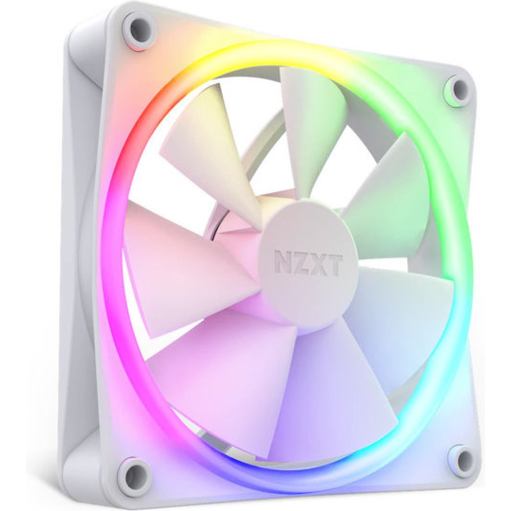 NZXT F120 RGB Case Fan με Σύνδεση 4-Pin PWM 3τμχ Λευκό