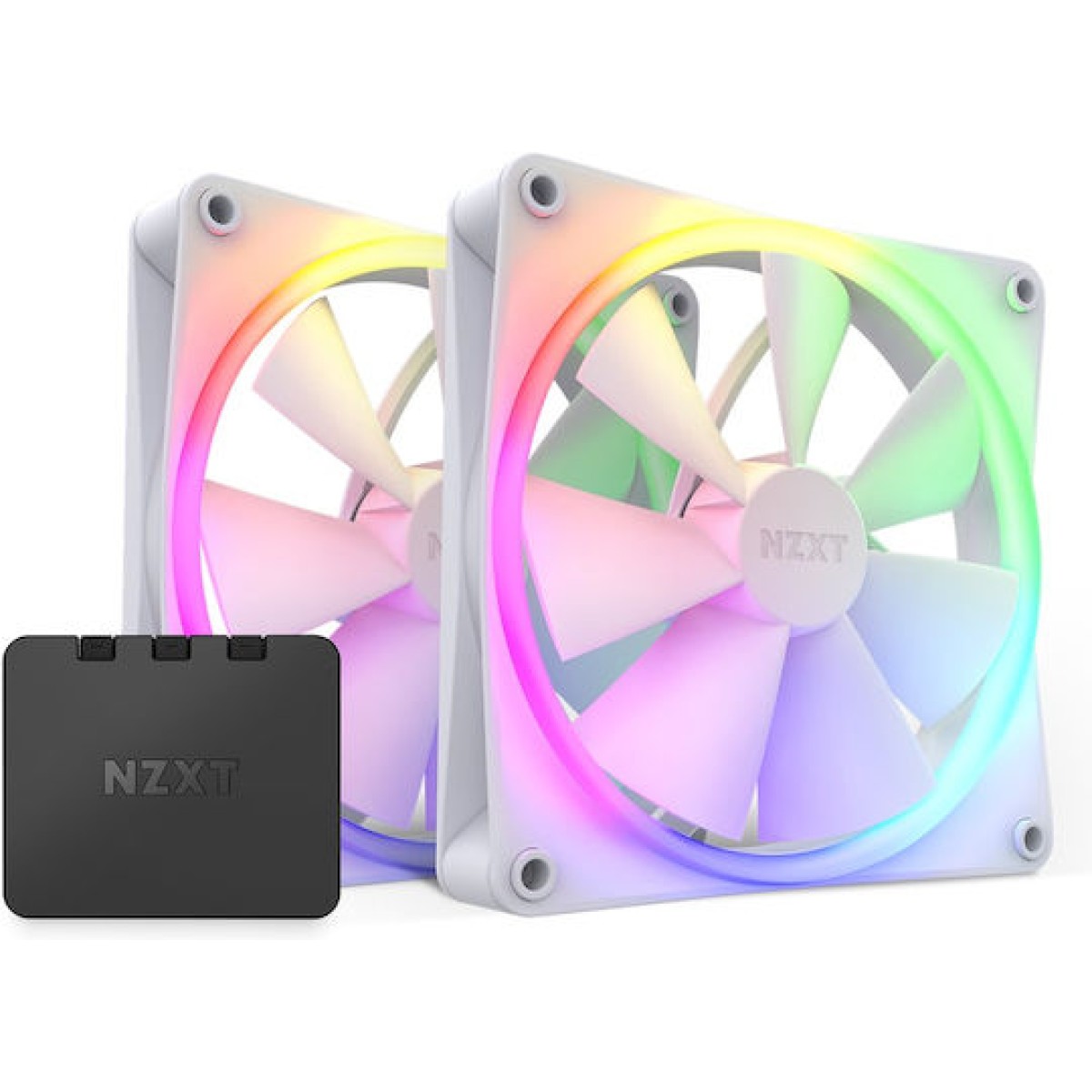NZXT F140 RGB Case Fan με Σύνδεση 4-Pin PWM 2τμχ Λευκό