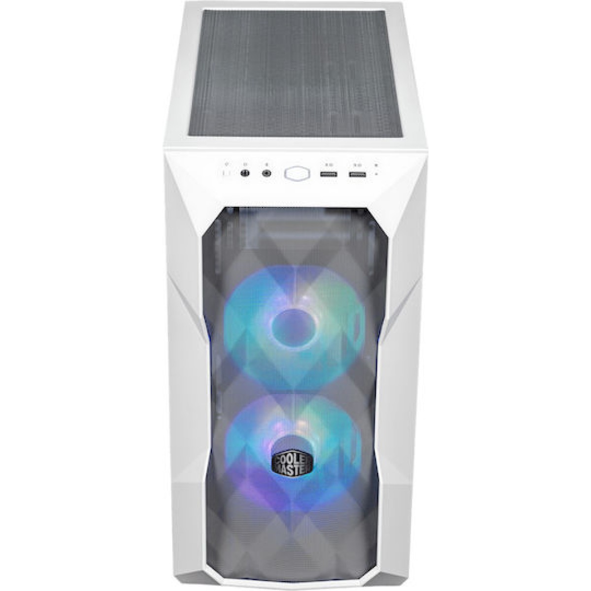 CoolerMaster TD300 MESH Gaming Mini Tower Κουτί Υπολογιστή με Πλαϊνό Παράθυρο και RGB Φωτισμό Λευκό