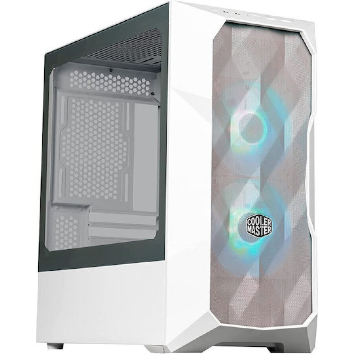 CoolerMaster TD300 MESH Gaming Mini Tower Κουτί Υπολογιστή με Πλαϊνό Παράθυρο και RGB Φωτισμό Λευκό