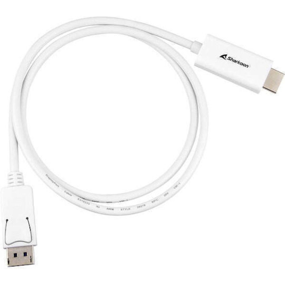 Sharkoon Cable DisplayPort male - HDMI male 1m Λευκό (MX-1847828)