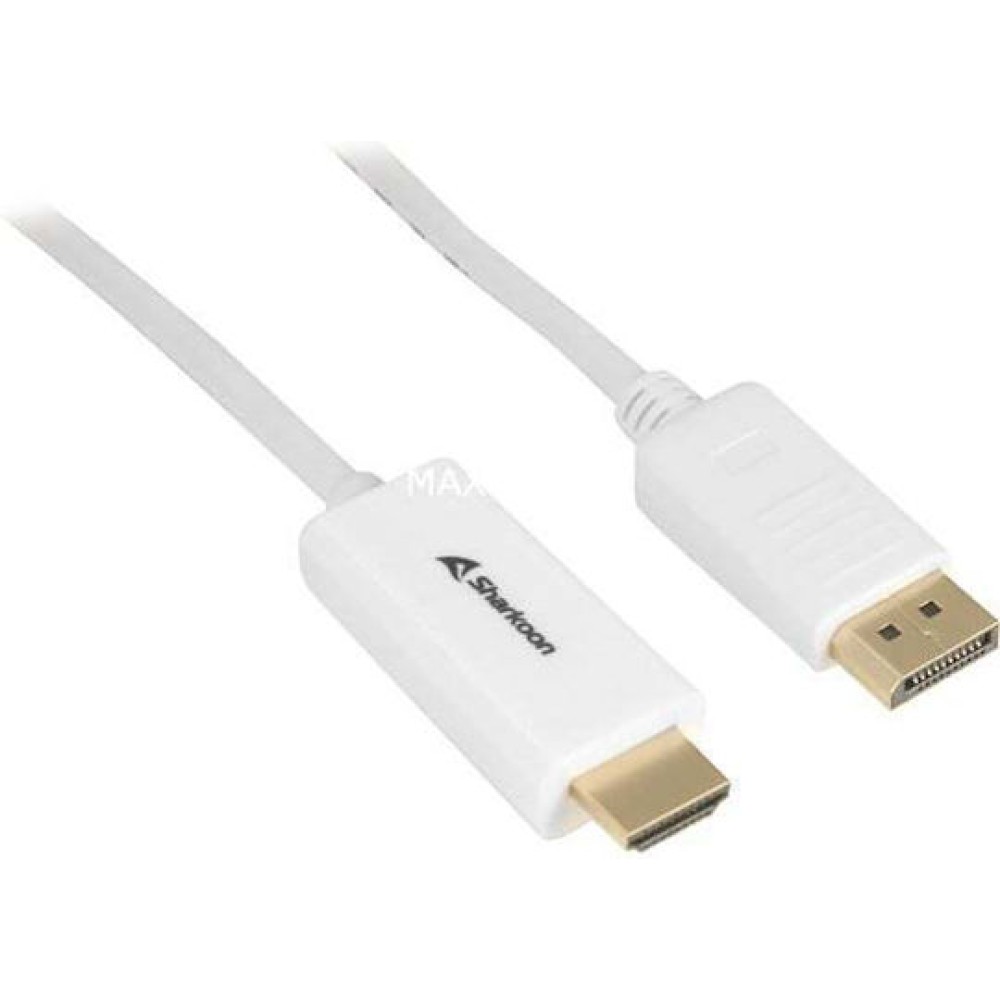 Sharkoon Cable DisplayPort male - HDMI male 2m Λευκό (MX-1847829)