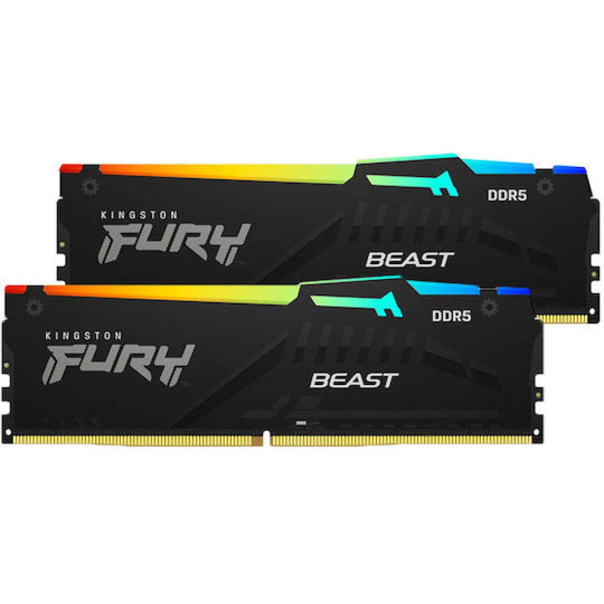 Kingston Fury Beast RGB DDR5 16GB RAM με 2x8GB Modules και Ταχύτητα 5600 για Desktop