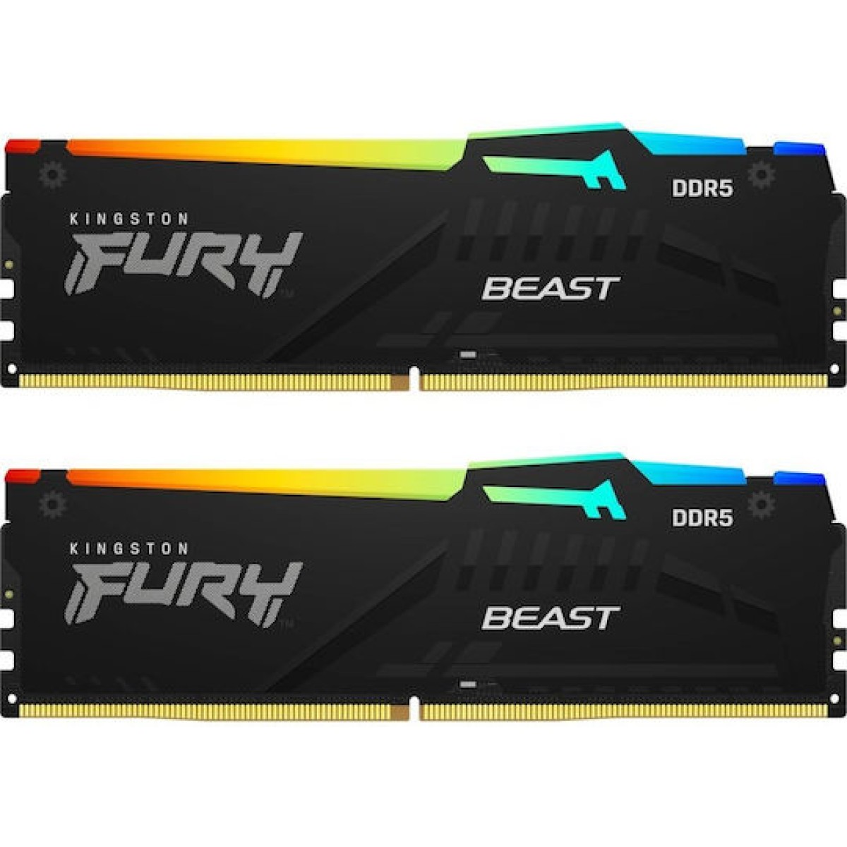 Kingston Fury Beast RGB DDR5 16GB RAM με 2x8GB Modules και Ταχύτητα 5600 για Desktop