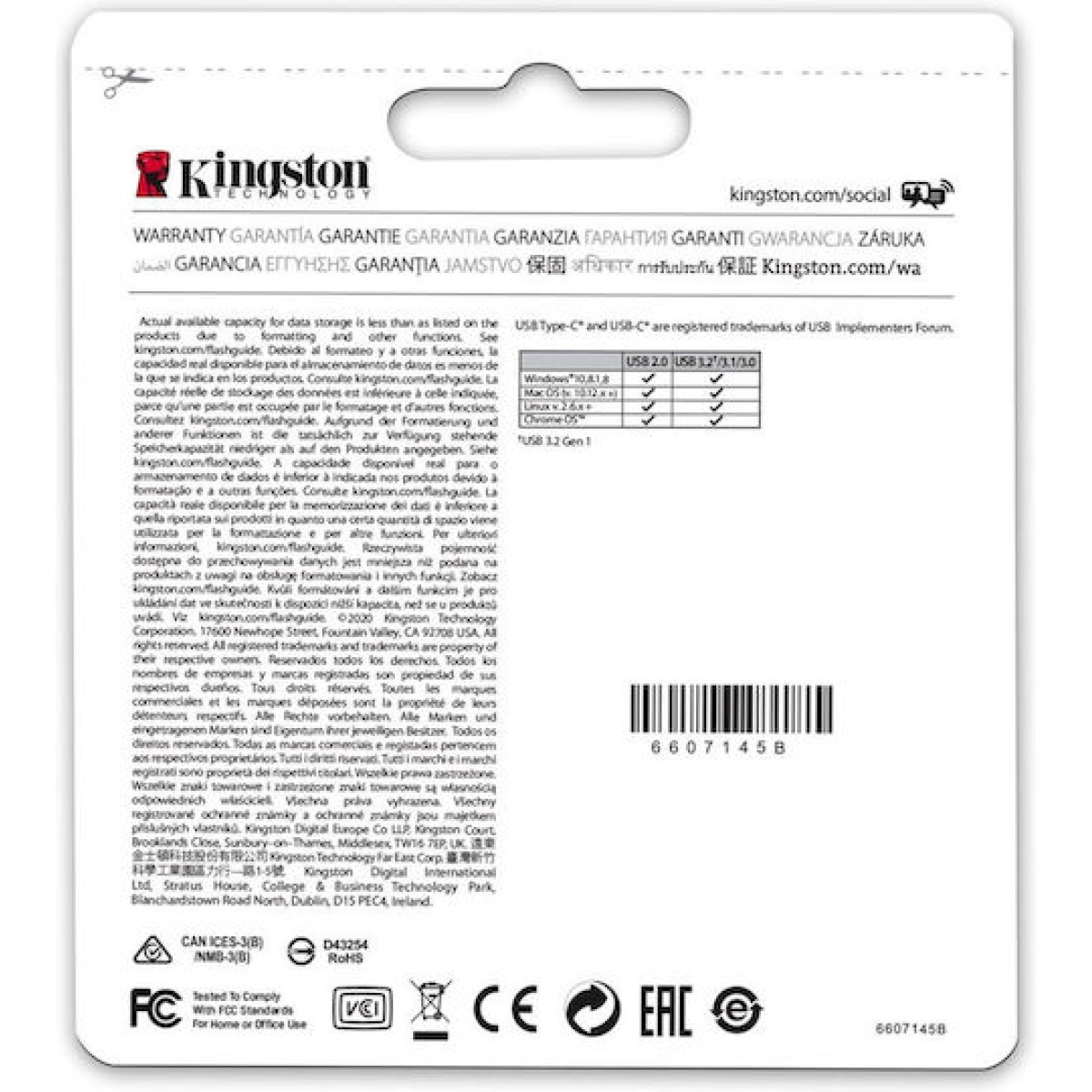 Kingston DataTraveler MicroDuo 3C 256GB USB 3.2 Stick με σύνδεση USB-A & USB-C Μωβ