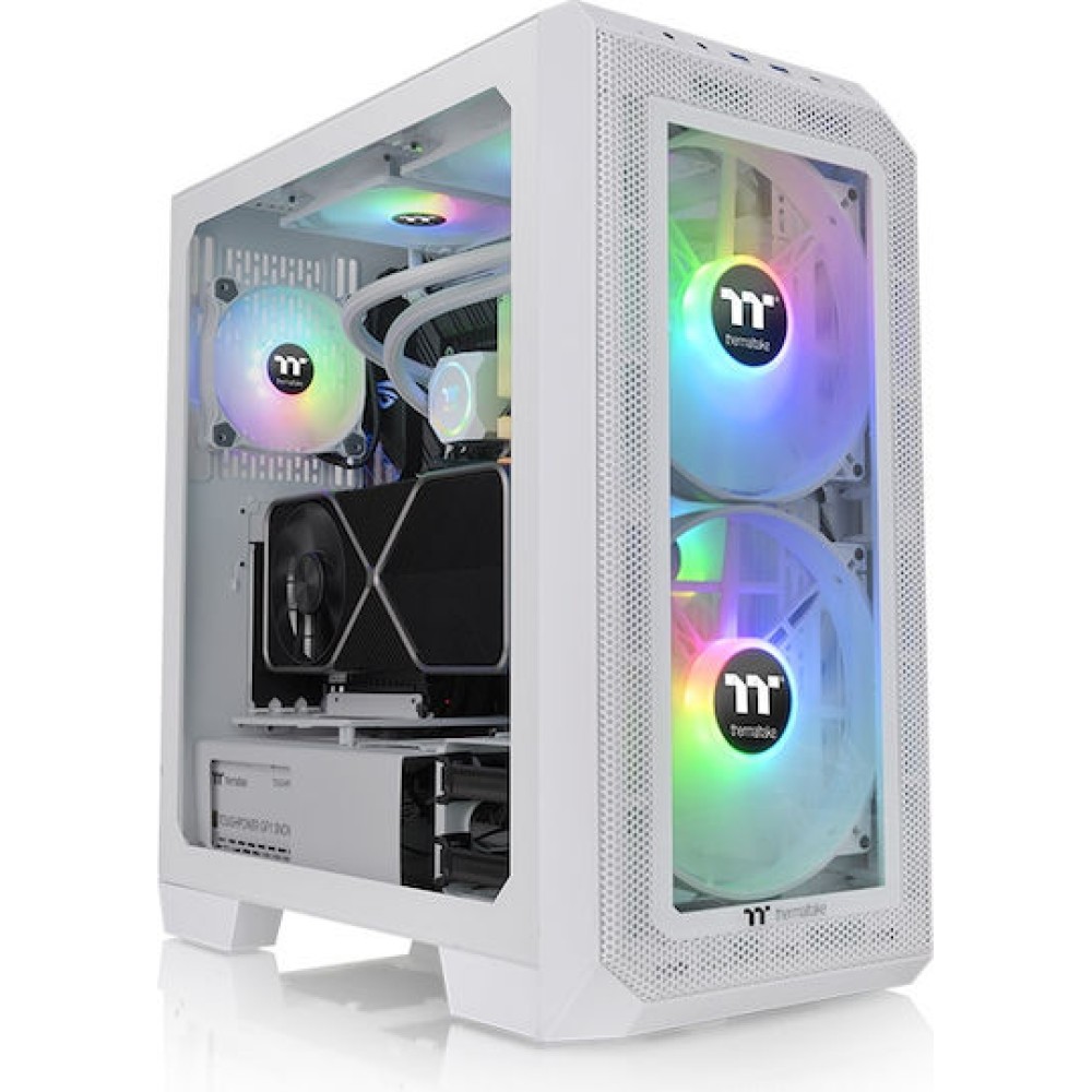 Thermaltake View 300 MX Gaming Midi Tower Κουτί Υπολογιστή με Πλαϊνό Παράθυρο Snow
