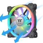 Thermaltake Swafan Case Fan 140mm με RGB Φωτισμό και Σύνδεση 9-Pin 3τμχ Blavk