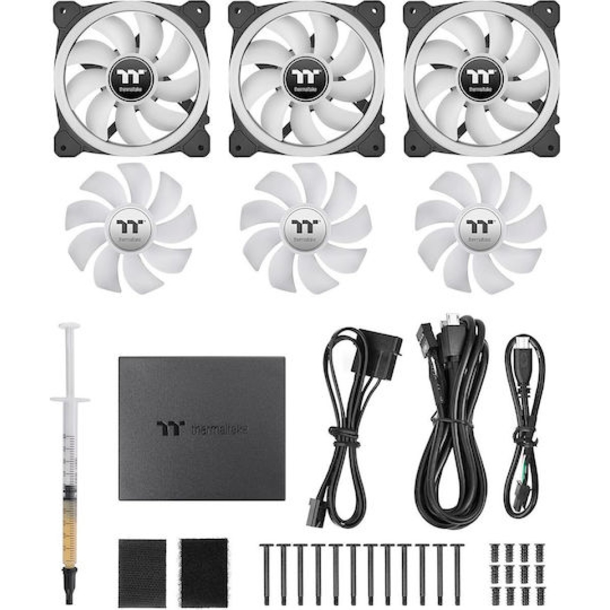 Thermaltake Swafan Case Fan 140mm με RGB Φωτισμό και Σύνδεση 9-Pin 3τμχ Blavk