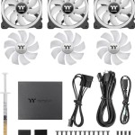 Thermaltake Swafan Case Fan 140mm με RGB Φωτισμό και Σύνδεση 9-Pin 3τμχ Blavk