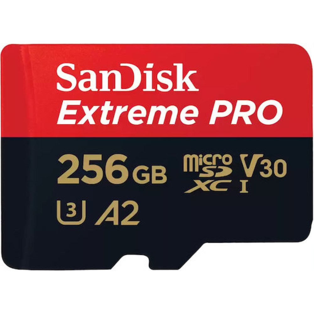 Sandisk Extreme PRO microSDXC 256GB U3 V30 A2 UHS-I με αντάπτορα