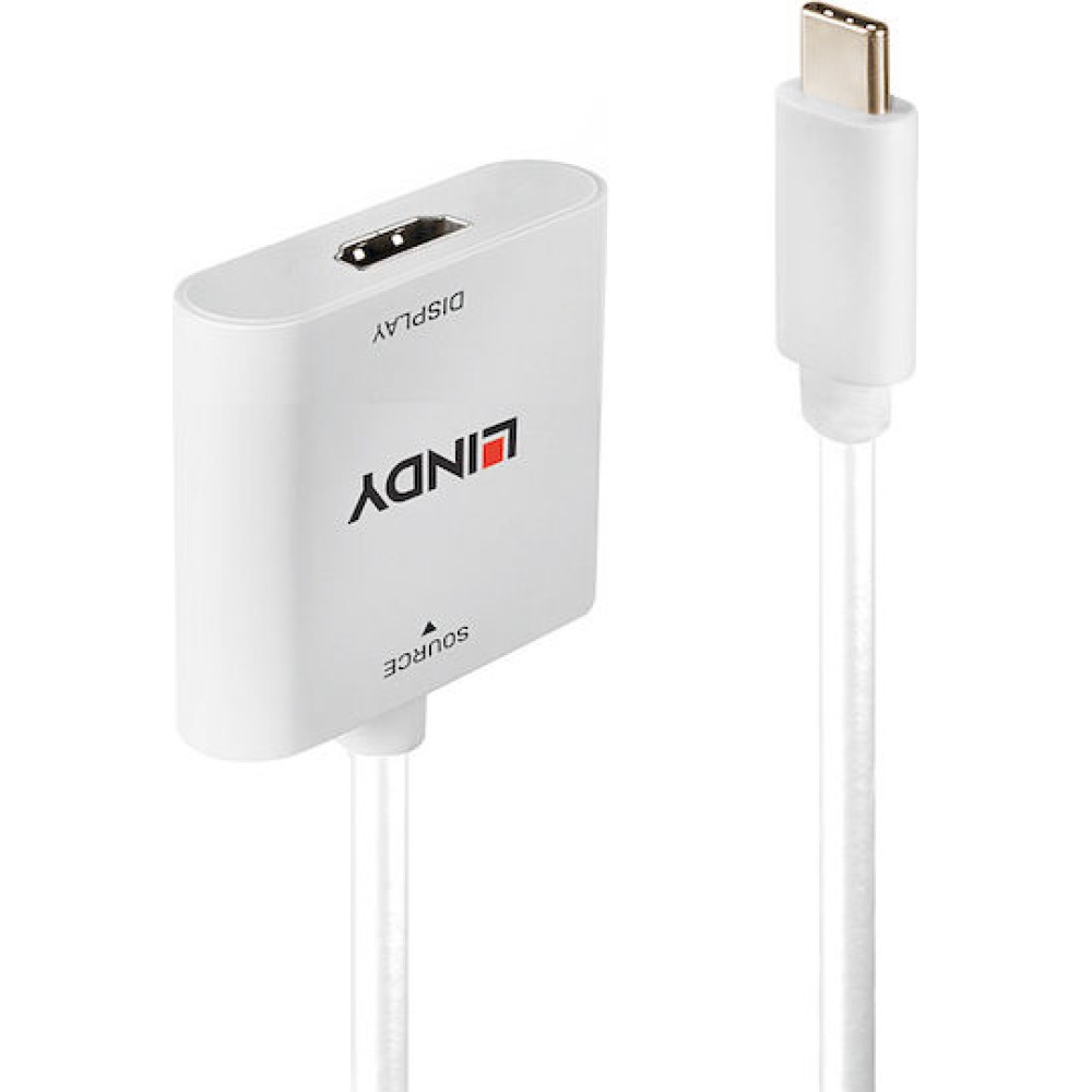 Lindy Μετατροπέας USB-C male σε HDMI female Λευκό (43339)