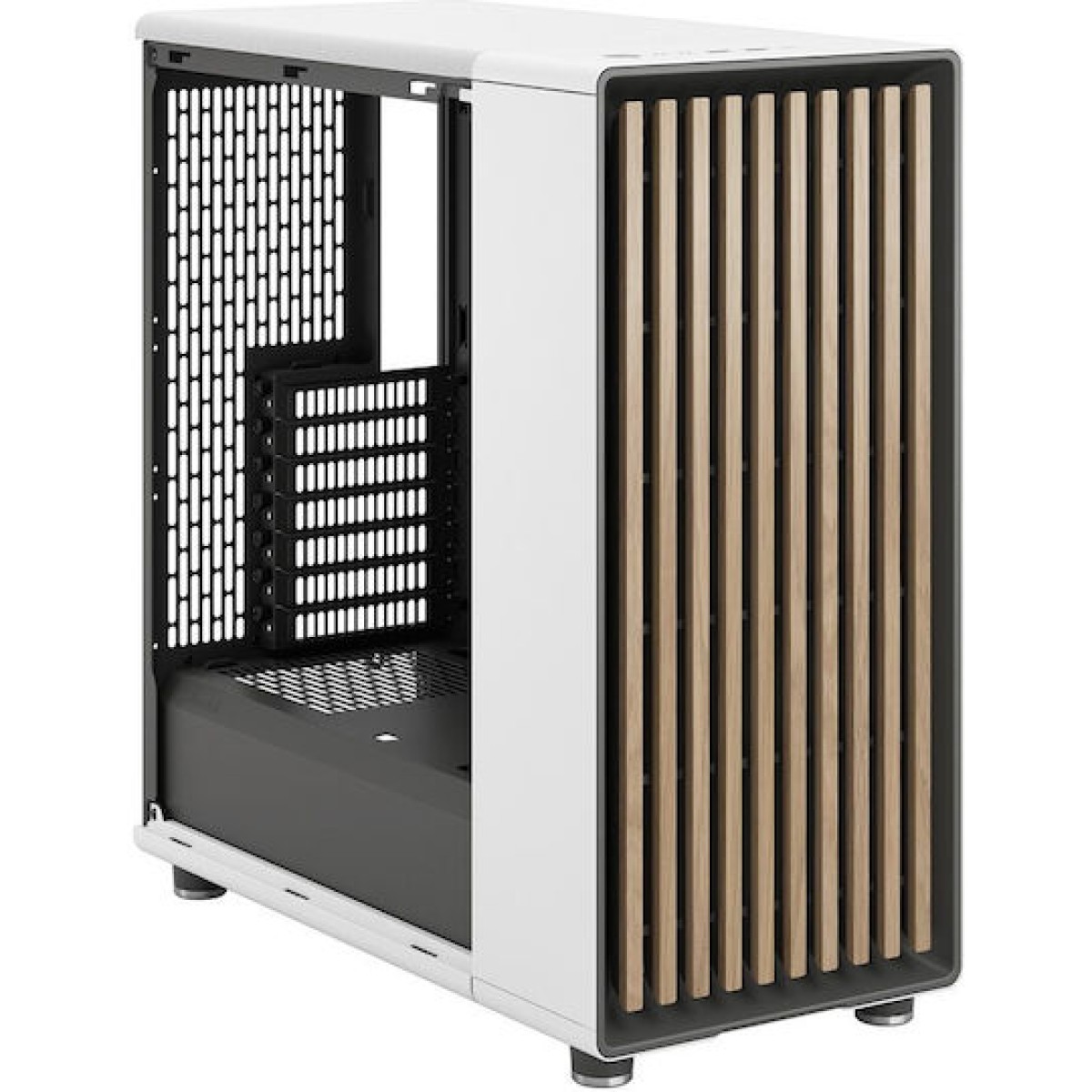 Fractal Design North Gaming Midi Tower Κουτί Υπολογιστή με Πλαϊνό Παράθυρο Chalk White TGC
