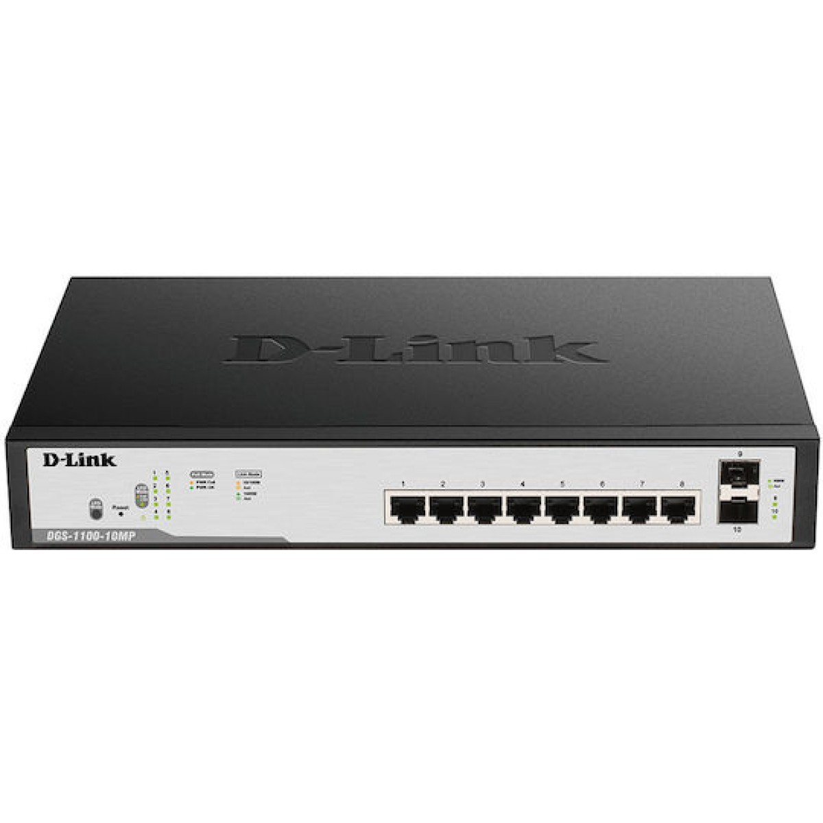 D-Link DGS-1100-10MPV2 Managed L2 PoE+ Switch με 8 Θύρες Gigabit (1Gbps) Ethernet και 2 SFP Θύρες