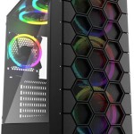 Sharkoon HEX Gaming Midi Tower Κουτί Υπολογιστή με Πλαϊνό Παράθυρο και RGB Φωτισμό Μαύρο