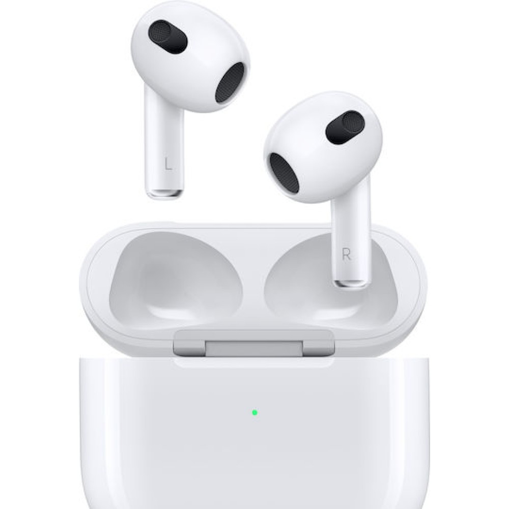 Apple AirPods (3rd generation) with Lightning Charging Case Earbud Bluetooth Handsfree Ακουστικά με Αντοχή στον Ιδρώτα και Θήκη Φόρτισης Λευκά