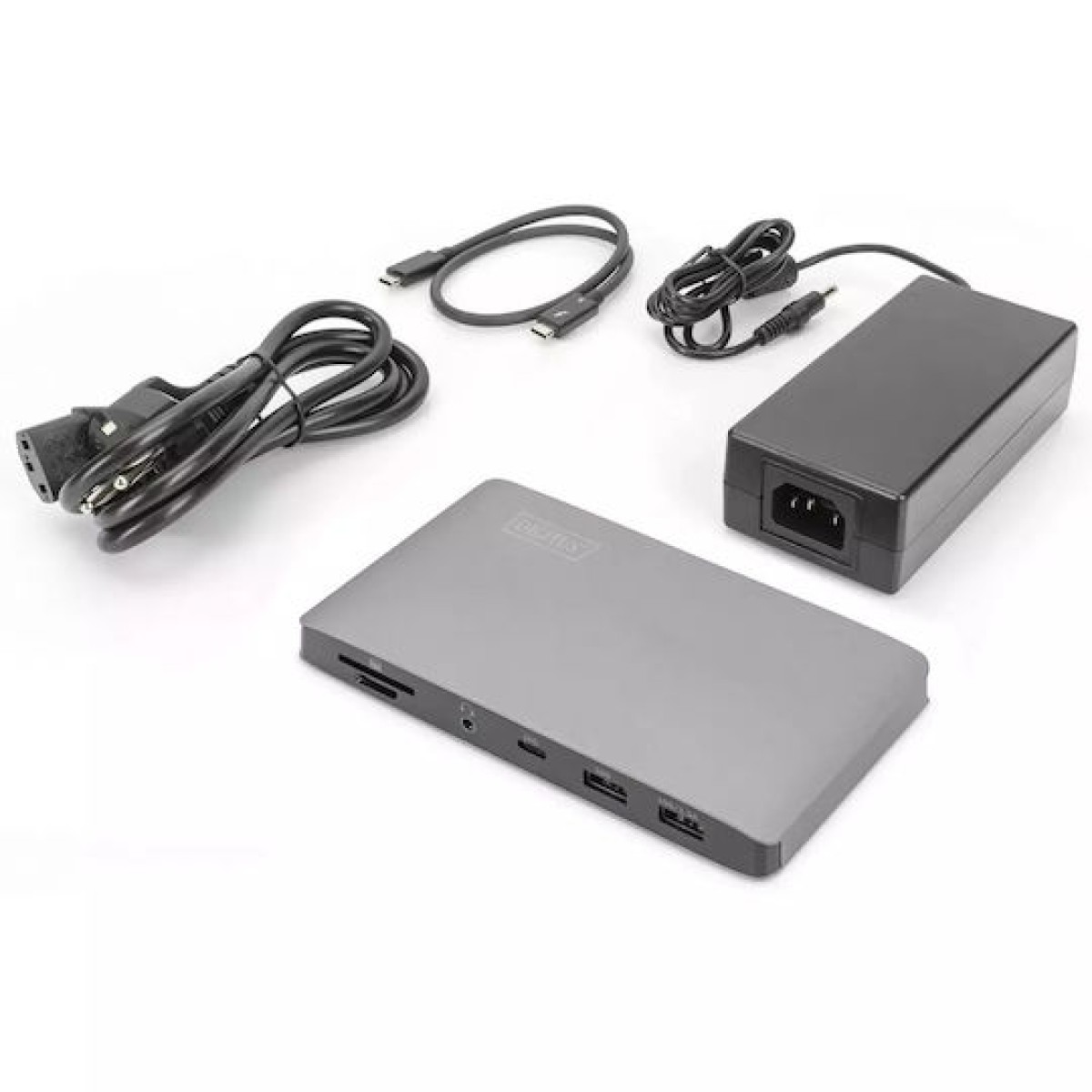 Digitus Thunderbolt 3 Docking Station με DisplayPort 4K PD Ethernet και συνδεση 2 Οθονών Γκρι (DA-70895)