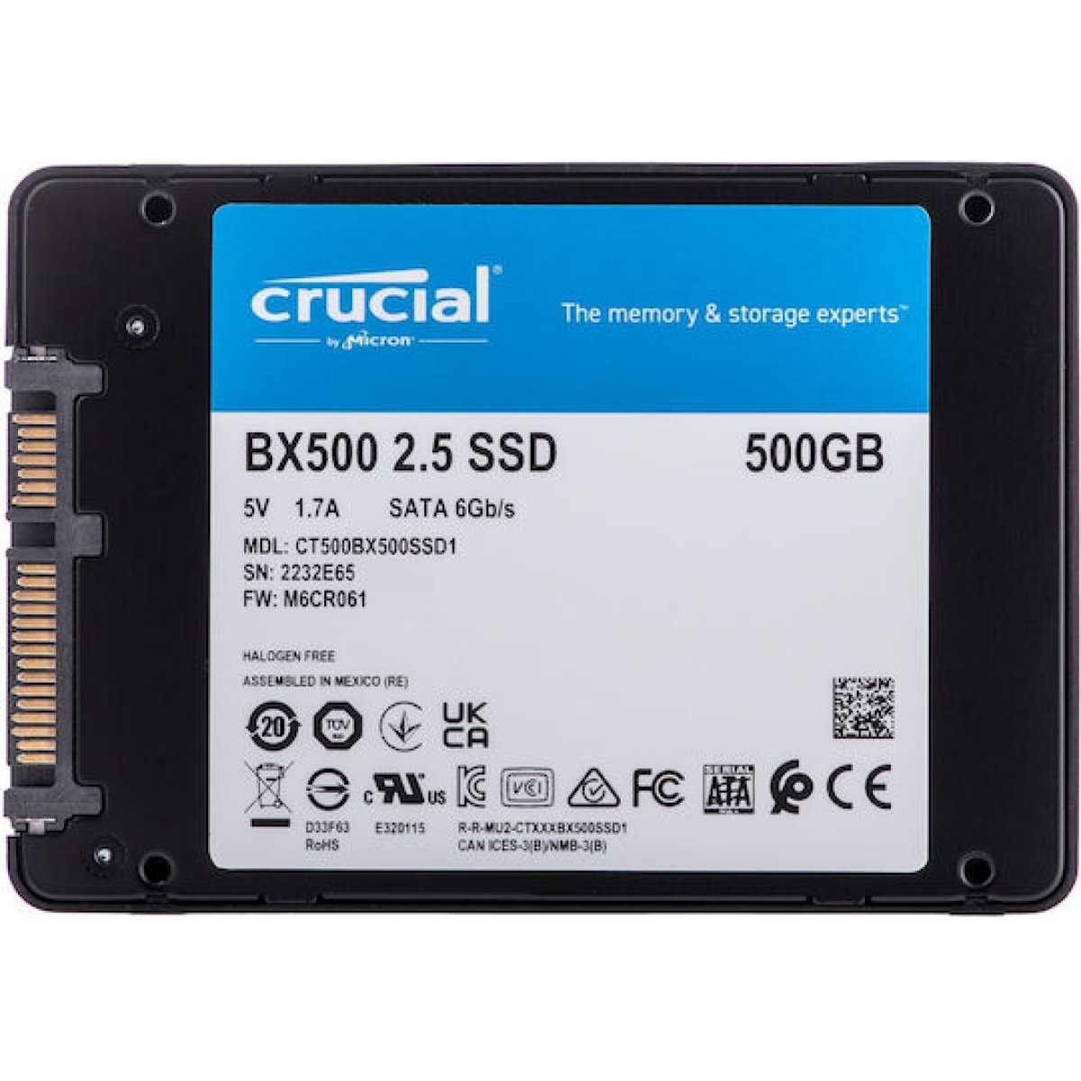 Crucial BX500 SSD 500GB 2.5'' SATA III